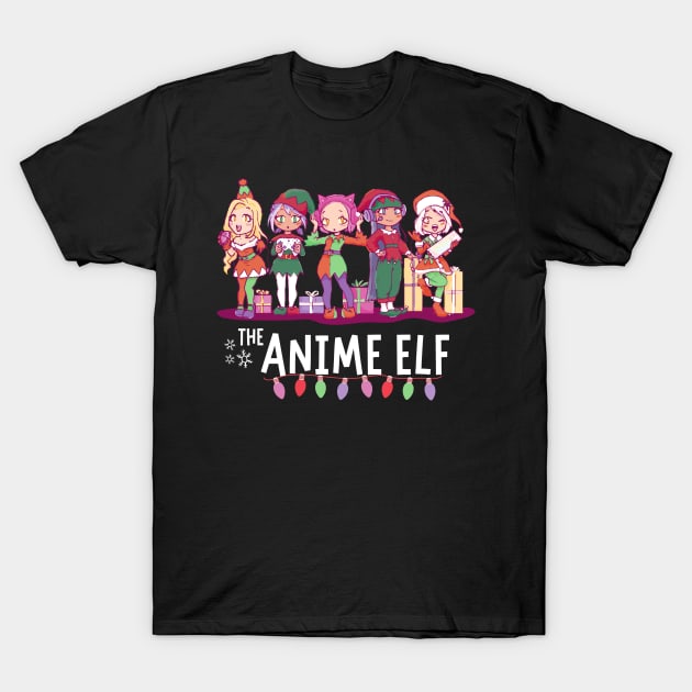 Kawaii Christmas Anime Elf Girls T-Shirt by Sugoi Otaku Gifts